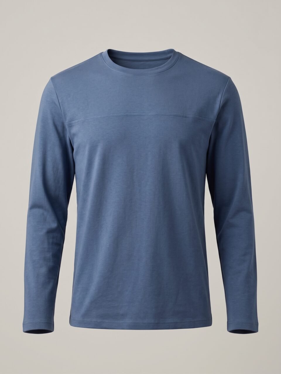 Erkek İndigo Premium İki İplik Uzun Kollu Sweatshirt | Modern Kesim