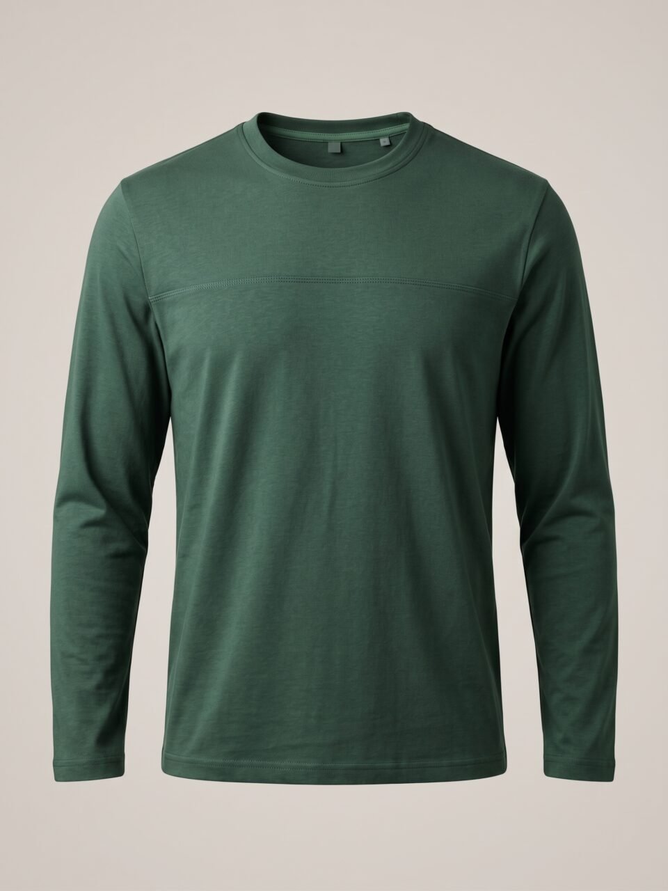 Erkek Koyu Yeşil Premium İki İplik Uzun Kollu Sweatshirt | Modern Kesim