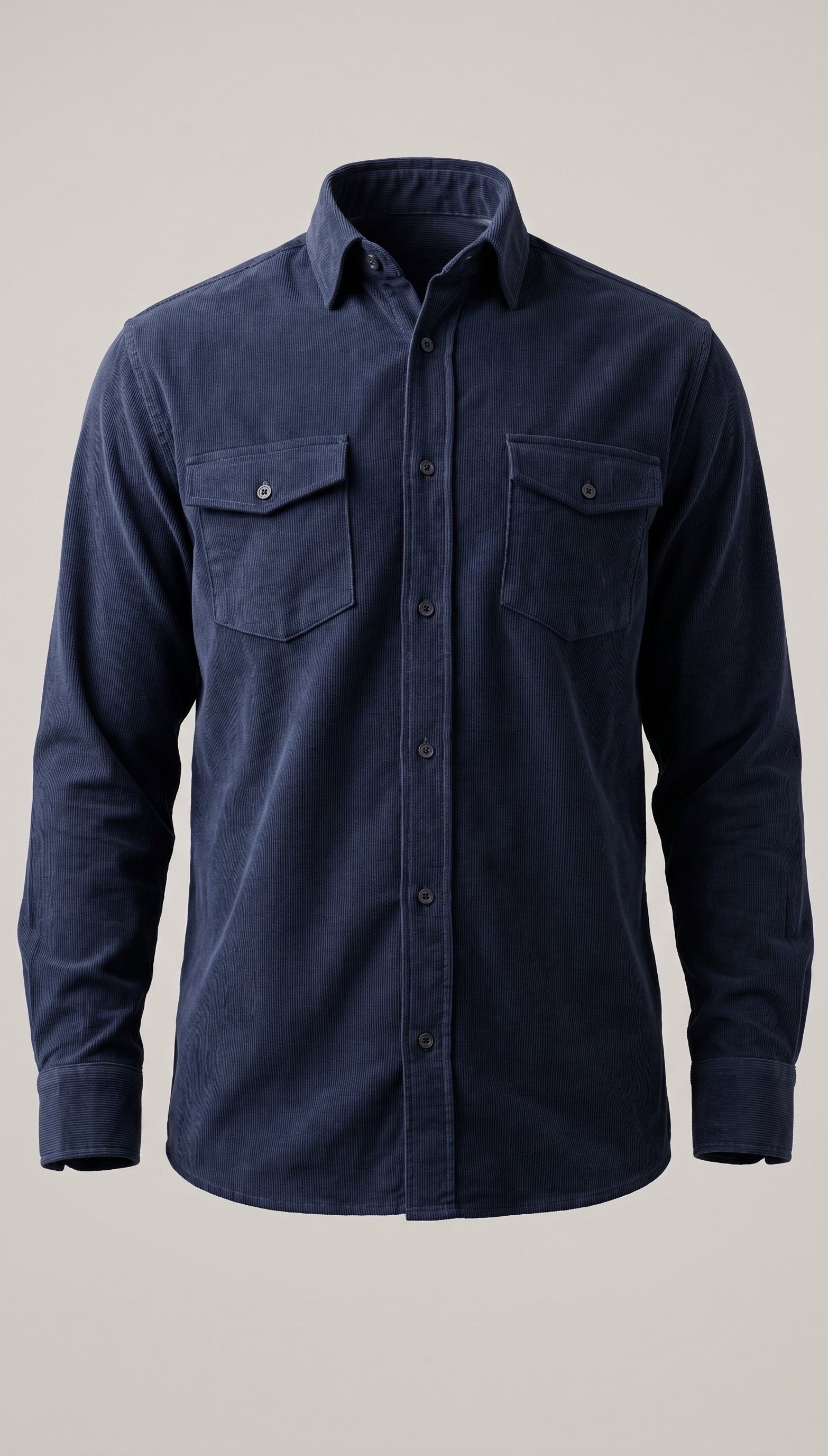 Altura Turco Lacivert Premium Çift Cepli Kadife Gömlek - Rahat Slim Fit